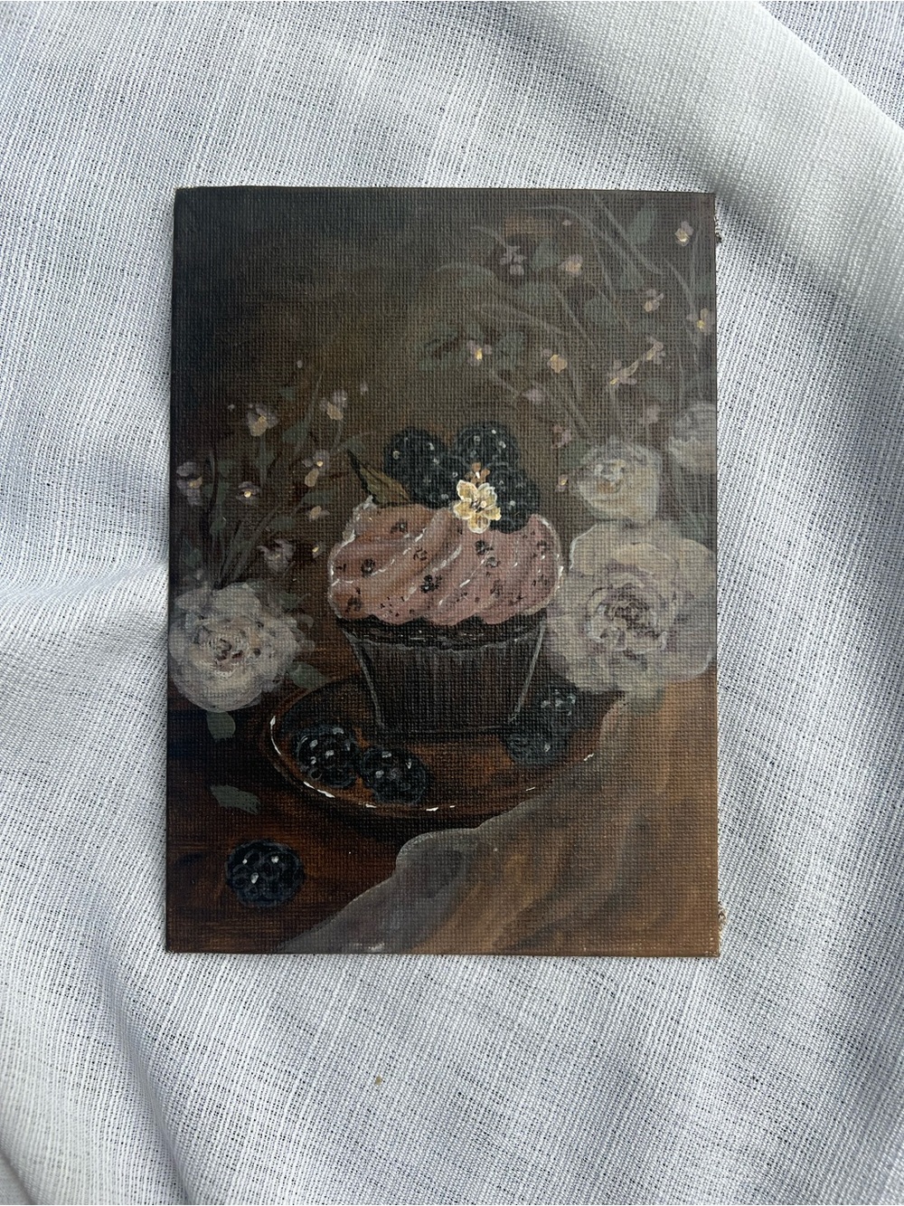 “Berry Noir” acrylic painting